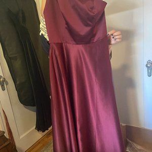 Cabernet Satin Formal Dress with pockets!